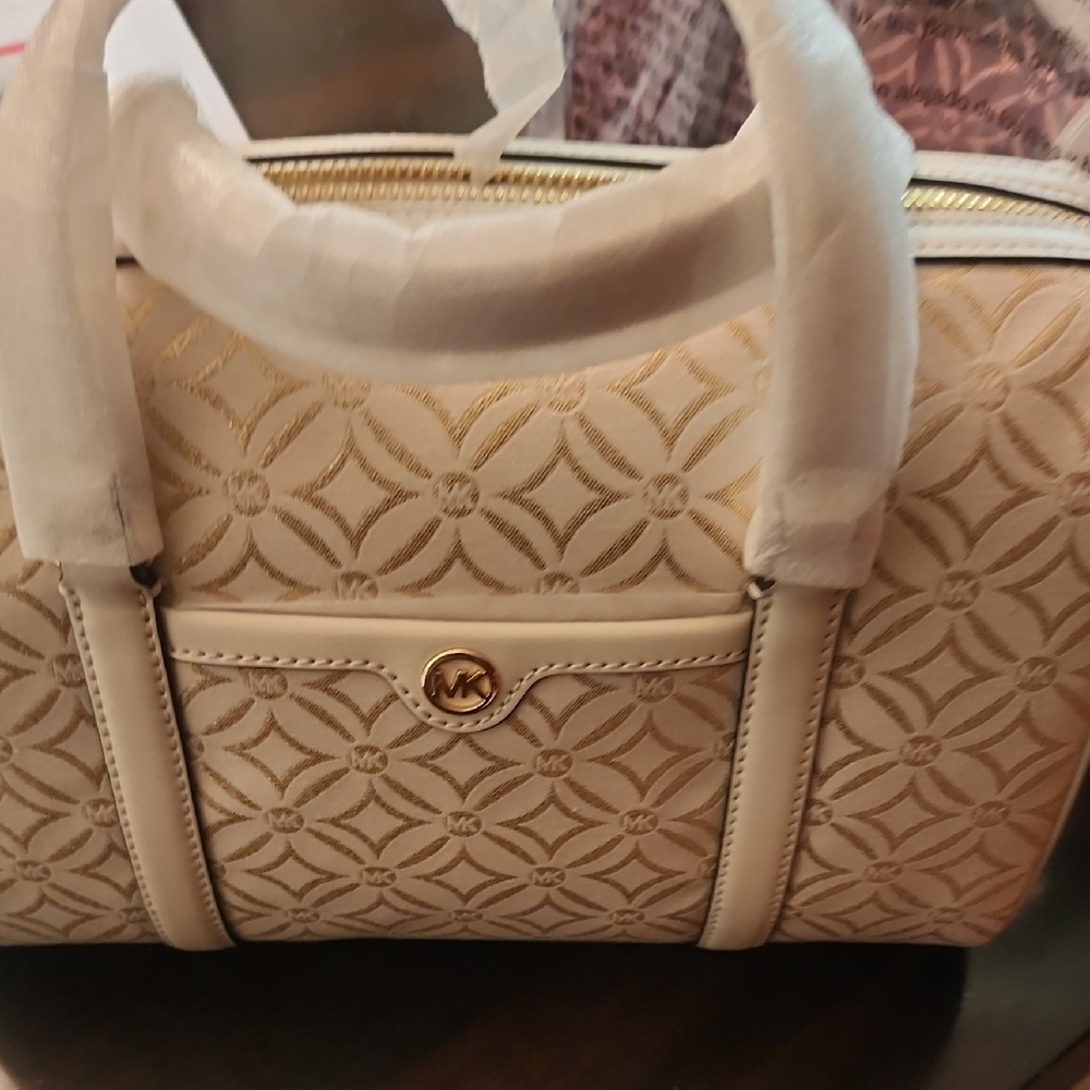 Michael Kors Cream and Gold Women's Bag